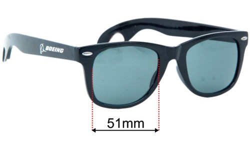 Sunglass Fix Lentes de Repuesto para Unbranded Boeing - 51mm Wide 