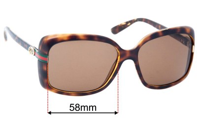 Gucci GG3188/S Replacement Lenses 58mm wide 