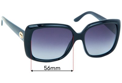 Gucci GG3574/S Replacement Lenses 56mm wide 