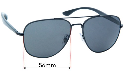 Sunglass Fix Replacement Lenses for Ray Ban RB3683 - 56mm Wide 