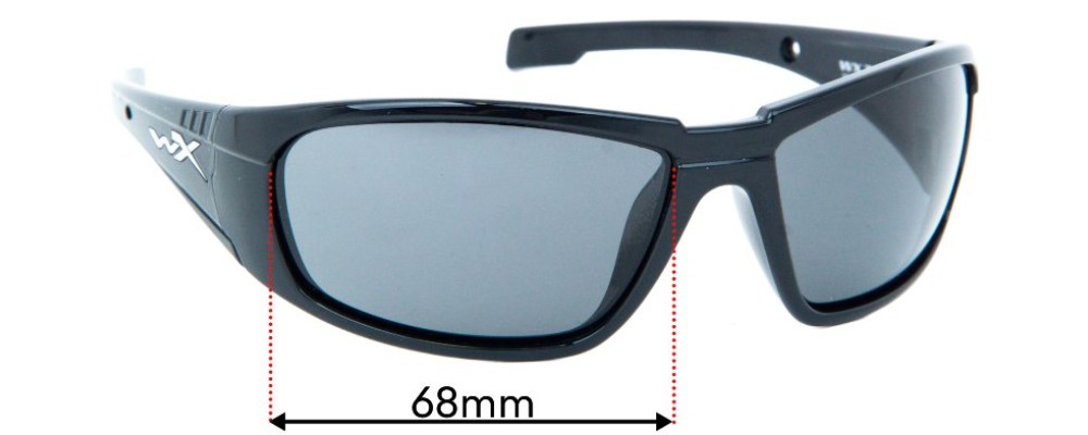 Sunglass Fix Replacement Lenses for Wiley X Boss - 68mm Wide