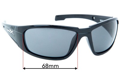 Wiley X Boss Replacement Lenses 68mm wide 