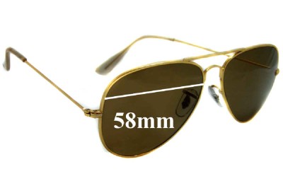 Ray Ban B&L Aviator RB3025 Replacement Lenses 58mm wide 