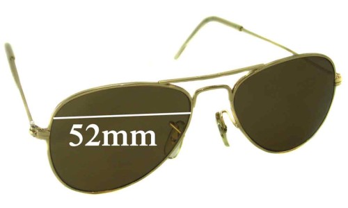 Sunglass Fix Replacement Lenses for Ray Ban B&L Aviator USA - 52mm Wide 