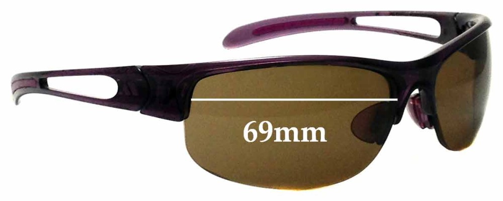 Sunglass Fix Replacement Lenses for Adidas A385 Halfrim - 69mm Wide