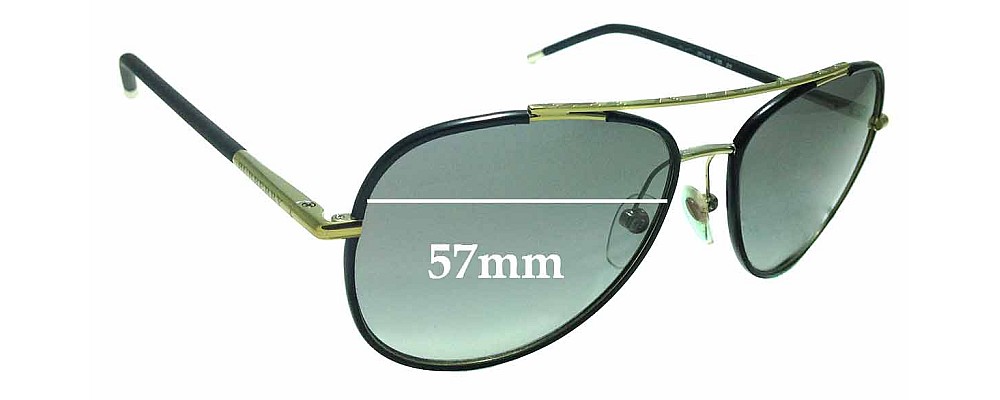 Sunglass Fix Replacement Lenses for Burberry B 3078 - 57mm Wide
