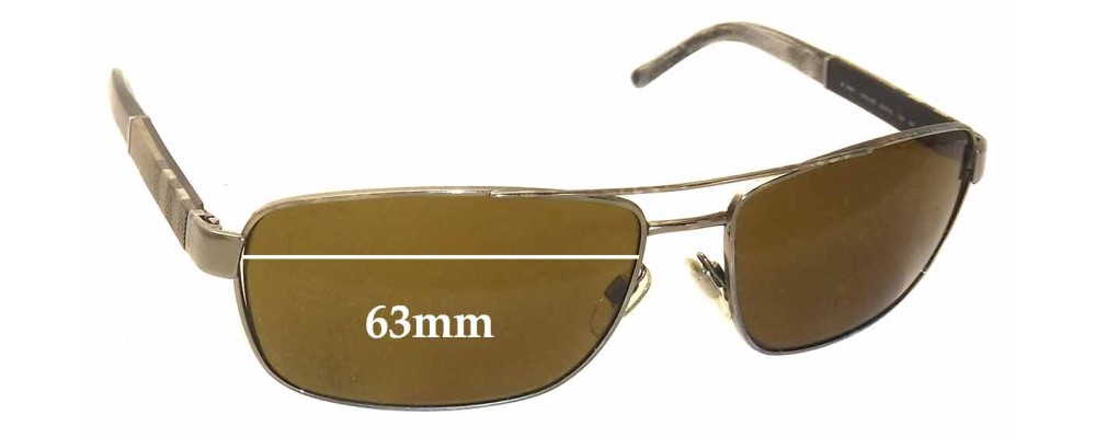 Sunglass Fix Replacement Lenses for Burberry B 3081 - 63mm Wide