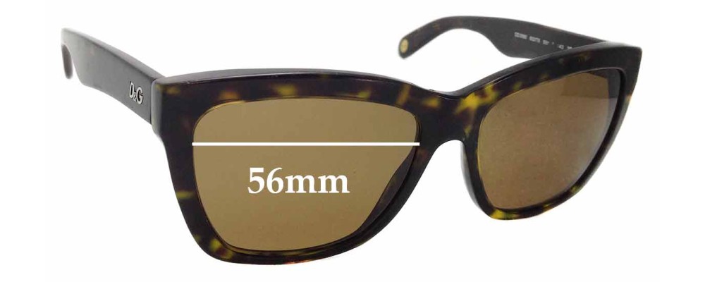 Sunglass Fix Replacement Lenses for Dolce & Gabbana DG3080 - 56mm wide