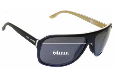 Dolce & Gabbana DG 4084 Replacement Sunglass Lenses - 64mm wide 