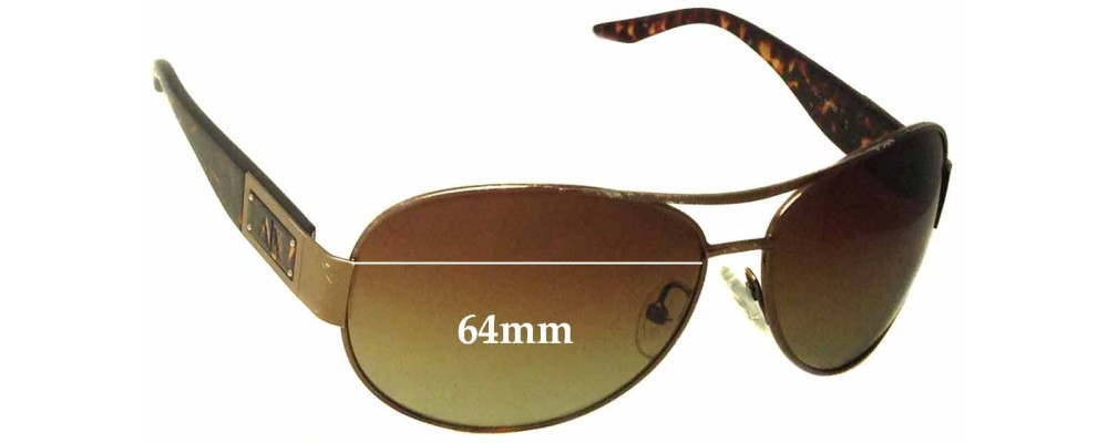 Sunglass Fix Replacement Lenses for Armani Exchange Unknown Model - 64mm Wide
