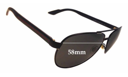 Sunglass Fix Replacement Lenses for Gucci GG2898/S - 58mm Wide 