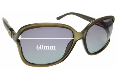 Sunglass Fix Replacement Lenses for Gucci GG 3646/S - 60mm wide 