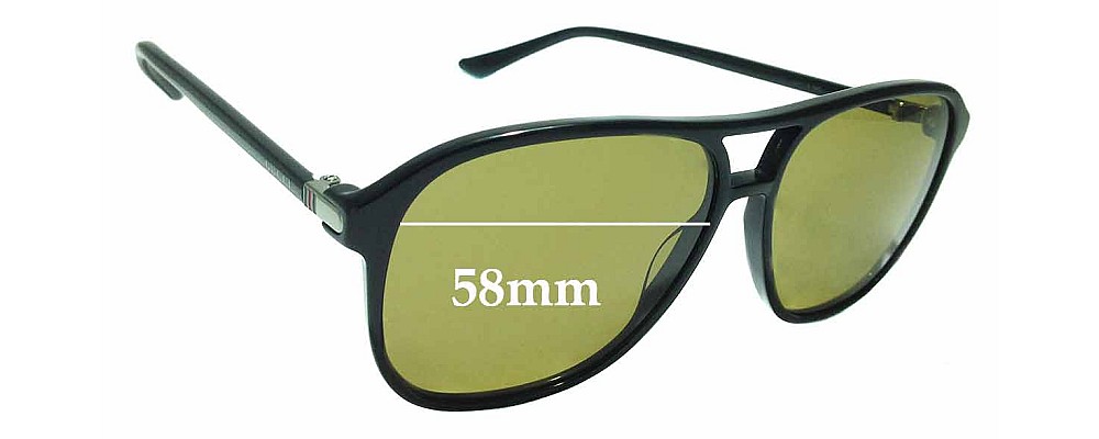 Sunglass Fix Replacement Lenses for Gucci GG 0016S - 58mm wide