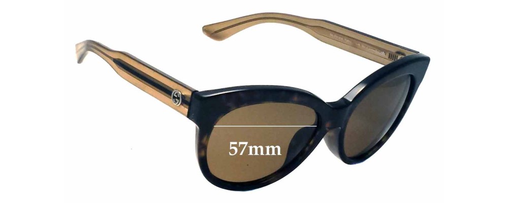 Sunglass Fix Replacement Lenses for Gucci GG3757/F/S - 57mm Wide