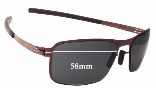 Sunglass Fix Replacement Lenses for IC! Berlin Black Body - 58mm Wide 
