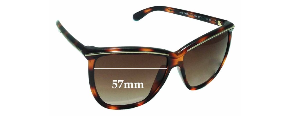 Sunglass Fix Replacement Lenses for Iceberg Iceberg IC602 - 57mm Wide