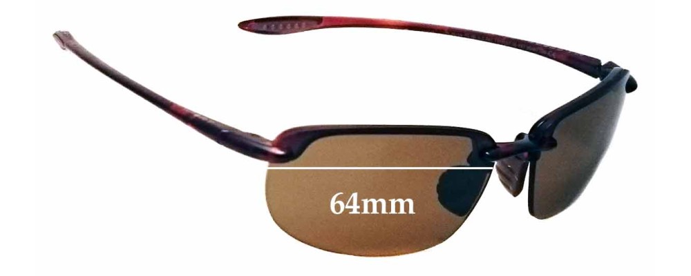 Sunglass Fix Replacement Lenses for Maui Jim MJ407N Ho'okipa - 64mm Wide