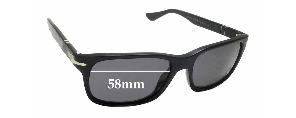 Sunglass Fix Replacement Lenses for Persol 3048-S - 41mm tall - 58mm Wide