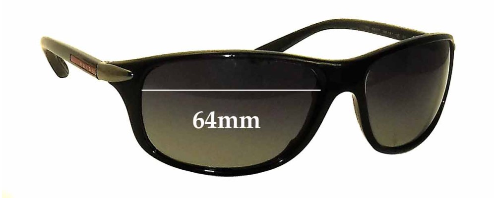 Sunglass Fix Replacement Lenses for Prada SPS05M - 64mm Wide