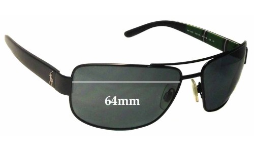 Sunglass Fix Replacement Lenses for Polo Polo PH 3087 - 64mm Wide 