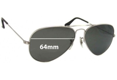 Ray Ban B&L RB3025 Replacement Lenses 64mm wide 