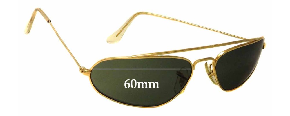 Sunglass Fix Replacement Lenses for Ray Ban B&L W1958 Fugitives - 60mm Wide