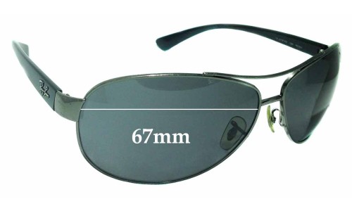 Sunglass Fix Replacement Lenses for Ray Ban RAJ2157AD RC001 - 67mm wide 
