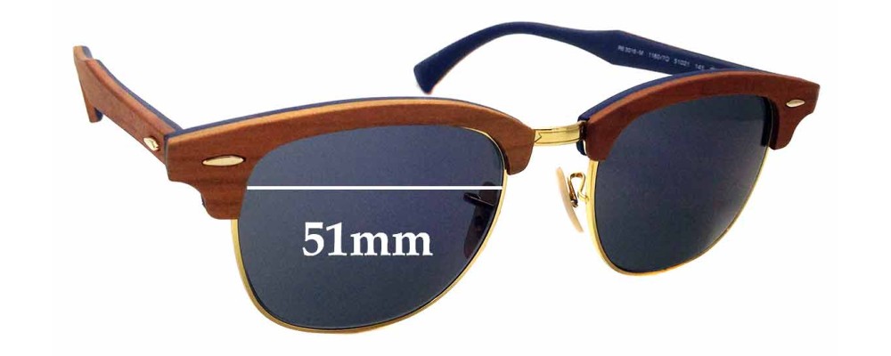 ray ban clubmaster rb3016 51mm