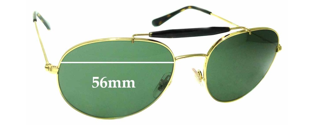 Sunglass Fix Replacement Lenses for Ray Ban RB3540 - 56mm wide
