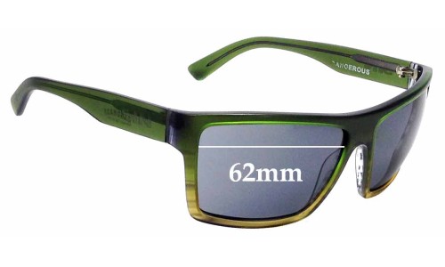 Sunglass Fix Replacement Lenses for Sin Dangerous - 62mm Wide 