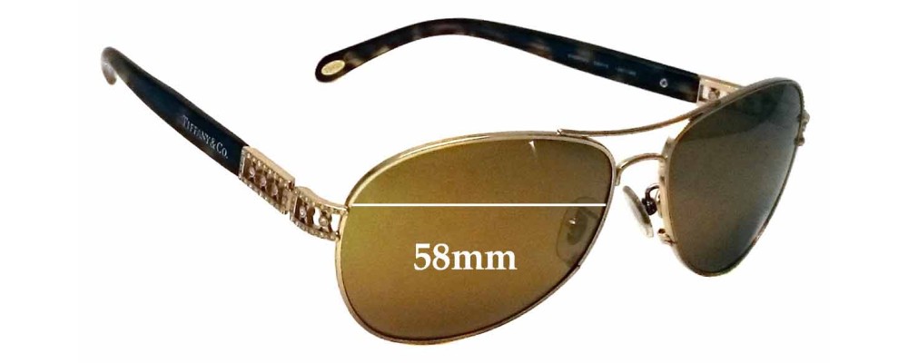 Sunglass Fix Replacement Lenses for Tiffany & Co TF 3007-B - 58mm Wide