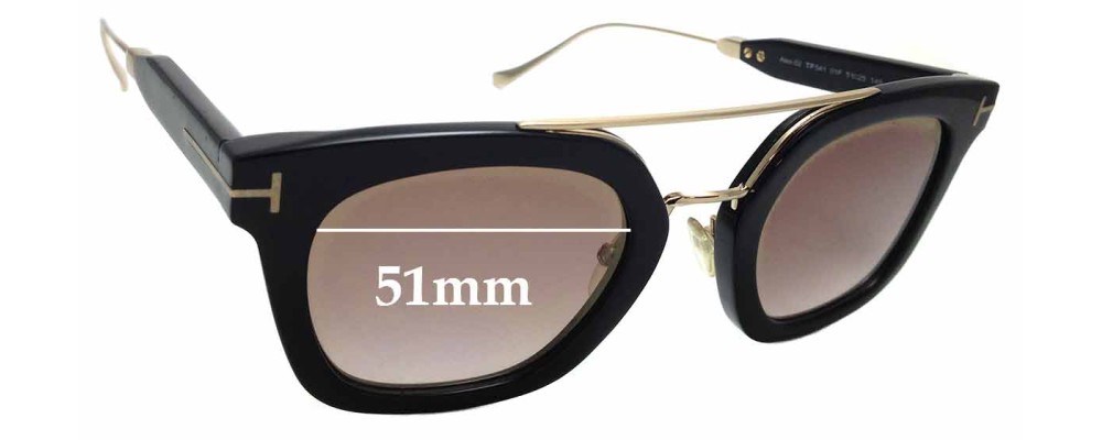 Sunglass Fix Replacement Lenses for Tom Ford Alex-02 TF541 - 51mm Wide