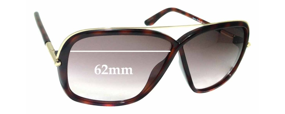 Sunglass Fix Replacement Lenses for Tom Ford Brenda TF455 - 62mm Wide