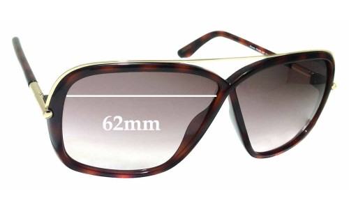 Sunglass Fix Replacement Lenses for Tom Ford Brenda TF455 - 62mm Wide 