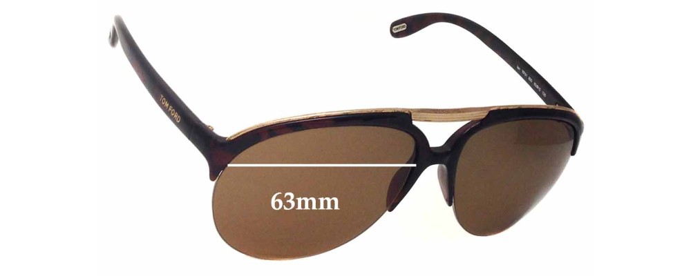 Sunglass Fix Replacement Lenses for Tom Ford Ian TF61 - 63mm Wide