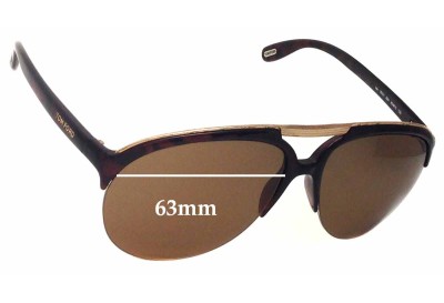 Tom Ford Ian TF61 Replacement Sunglass Lenses - 63mm wide 