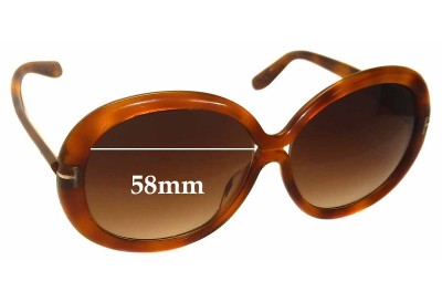 Tom Ford Gisella TF388 Replacement Sunglass Lenses - 58mm Wide 