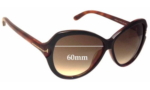 Sunglass Fix Replacement Lenses for Tom Ford Valentina TF326 - 60mm Wide 