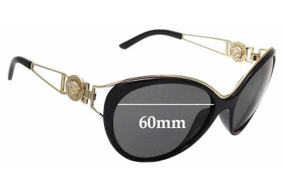 Sunglass Fix Replacement Lenses for Versace MOD 4233 -  60mm wide 