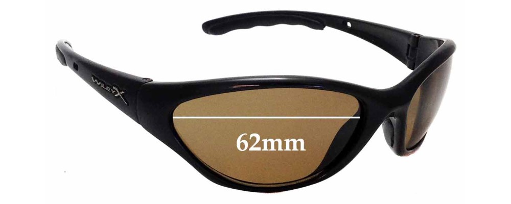 Sunglass Fix Replacement Lenses for Wiley X Unknown Model - 62mm Wide