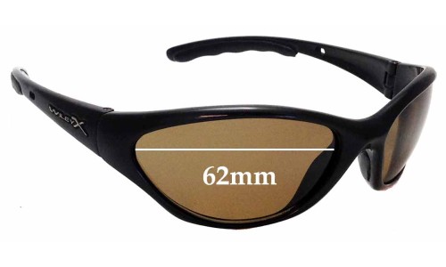 Sunglass Fix Lentes de Repuesto para Wiley X Unknown Model - 62mm Wide 