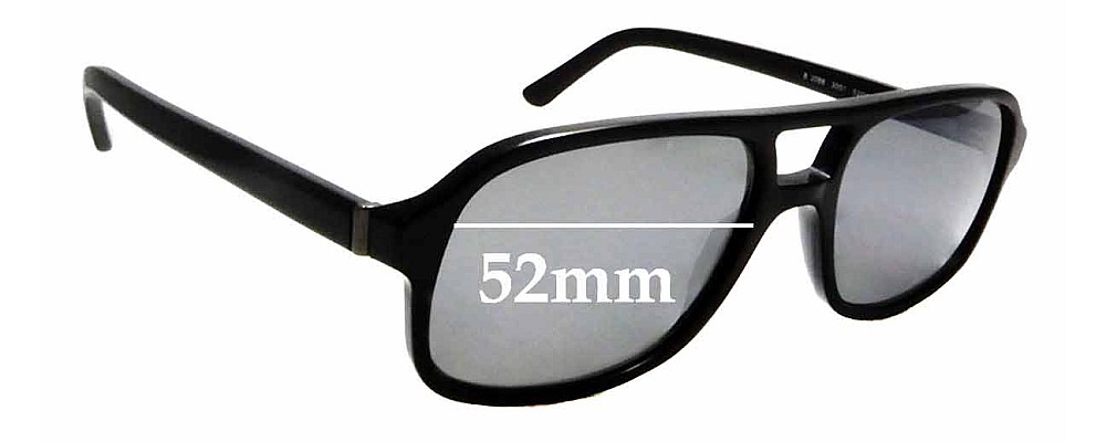 Sunglass Fix Replacement Lenses for Burberry B 2088 - 52mm Wide