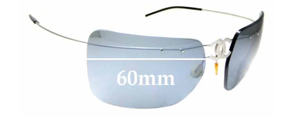 Sunglass Fix Replacement Lenses for Chanel Rimless Vintage Folding Unknown Model - 60mm Wide