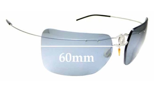 Sunglass Fix Replacement Lenses for Chanel Rimless Vintage Folding Unknown Model - 60mm Wide 