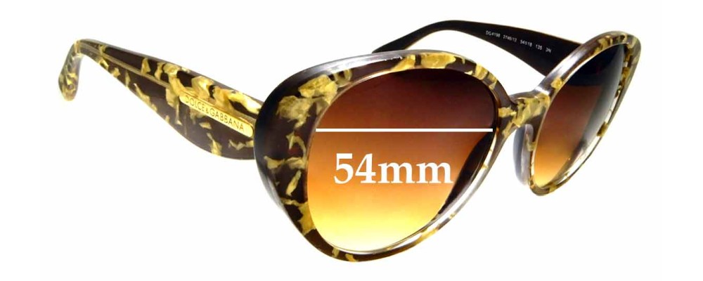 Sunglass Fix Replacement Lenses for Dolce & Gabbana DG4198 - 54mm Wide