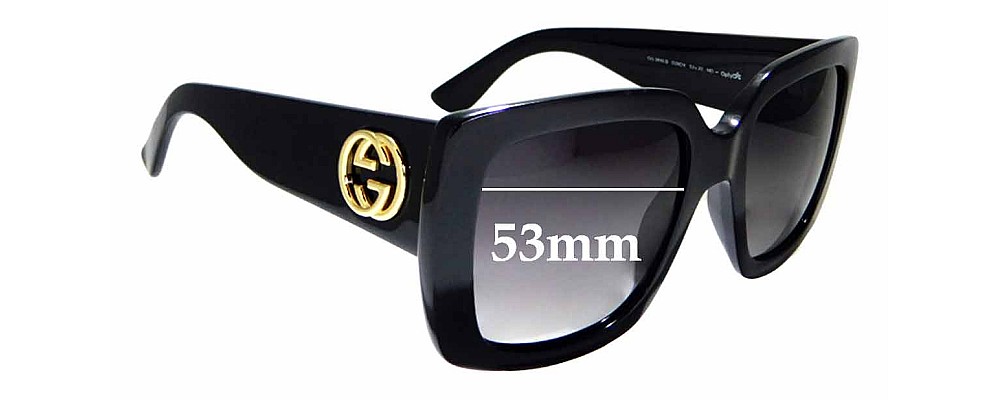 Sunglass Fix Replacement Lenses for Gucci GG 3814/S- 53mm wide