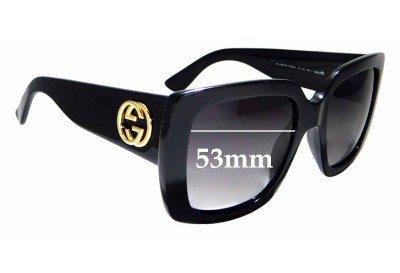 Sunglass Fix Replacement Lenses for Gucci GG 3814/S- 53mm wide 