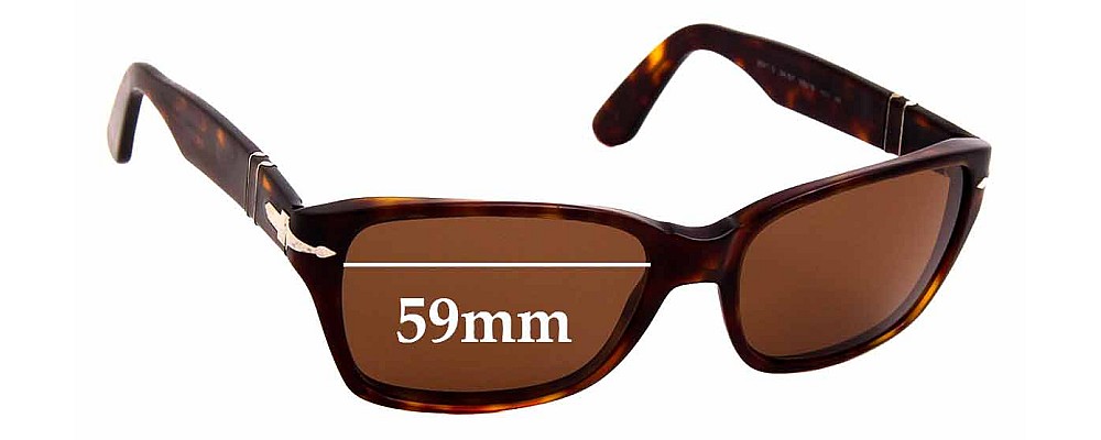 Sunglass Fix Replacement Lenses for Persol 3040-S - 59mm Wide