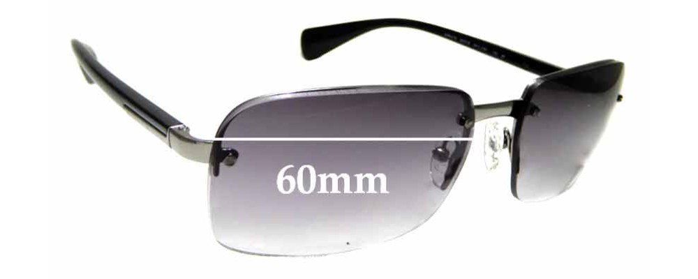 Sunglass Fix Replacement Lenses for Prada SPR61N - 60mm Wide