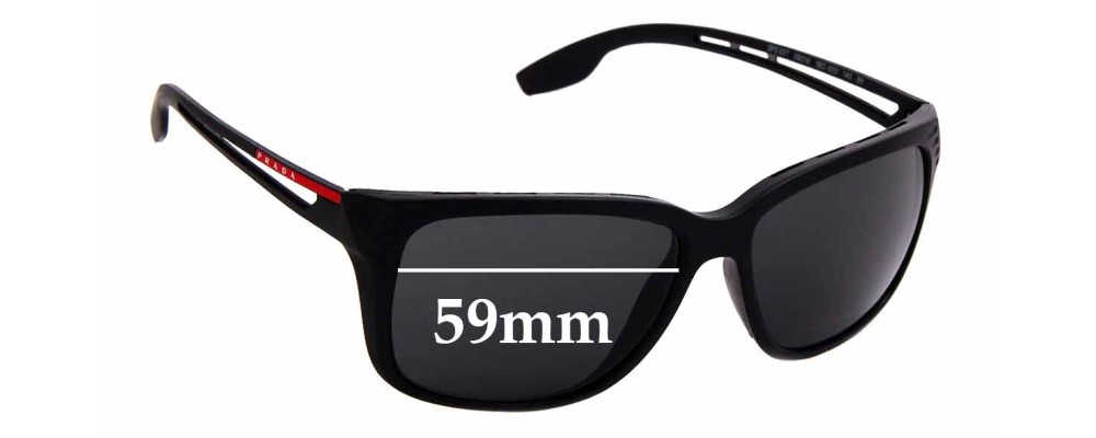 Sunglass Fix Replacement Lenses for Prada SPS03T & PS03TS - 59mm Wide